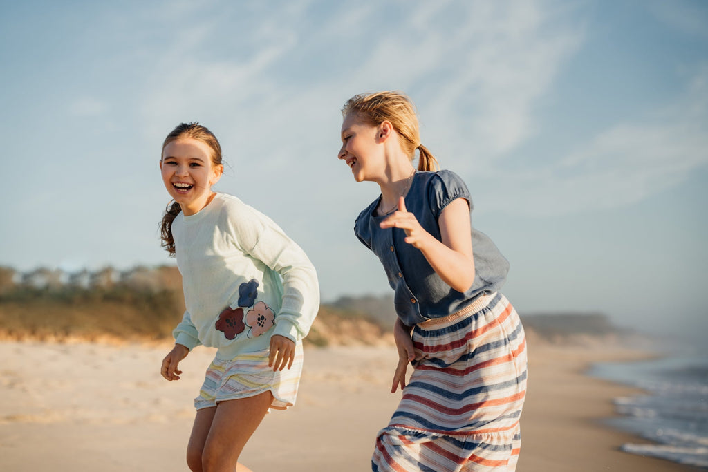 Peach Zeus | Rok met pastel strepen | met zakken