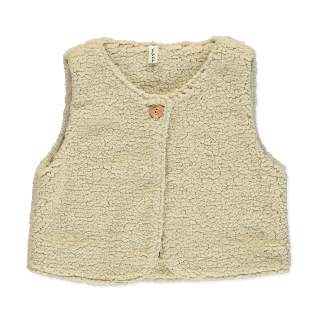 Peach Zeus | Gilet met knoop | Beige