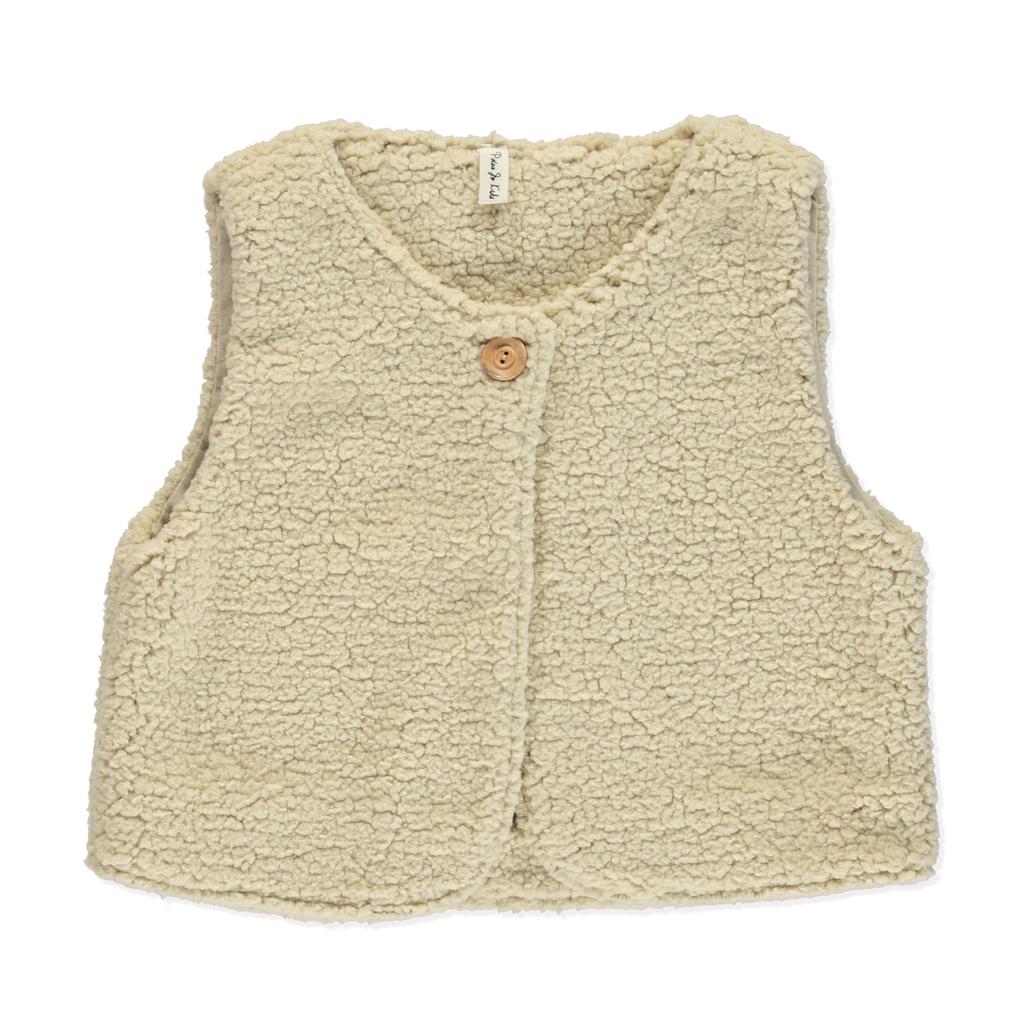 Peach Zeus | Gilet met knoop | Beige