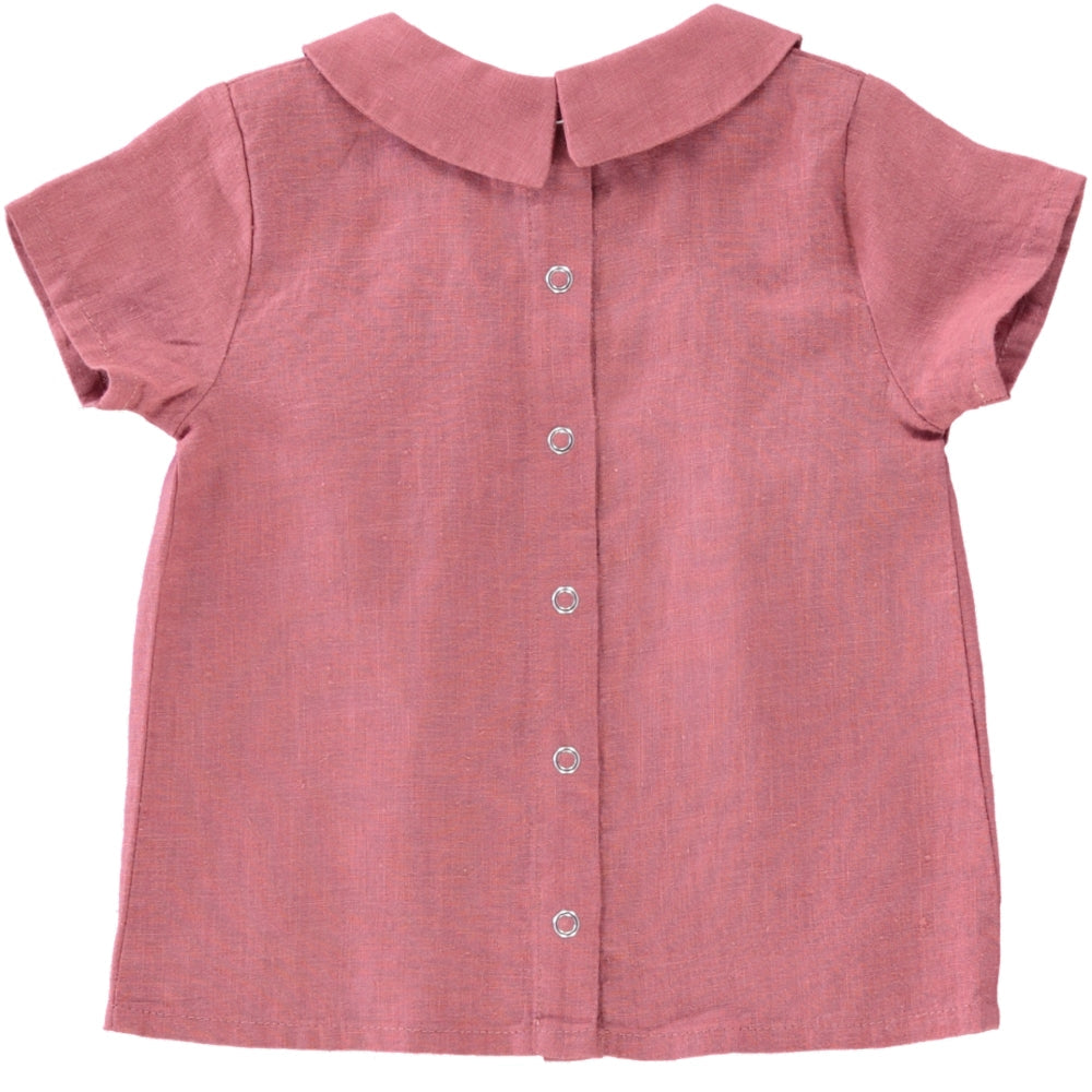 Peach Zeus | Roze top | Linnen