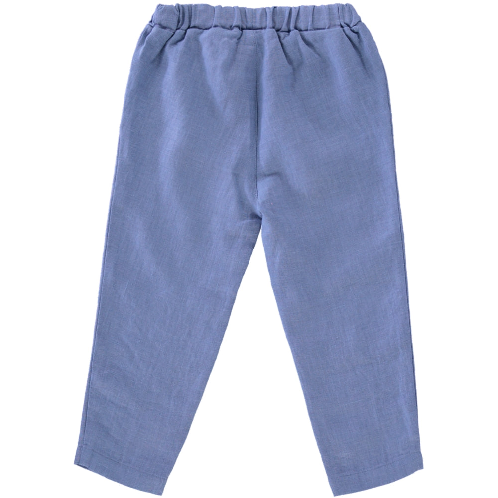 Peach Zeus | Blauwe zomerse broek | Linnen