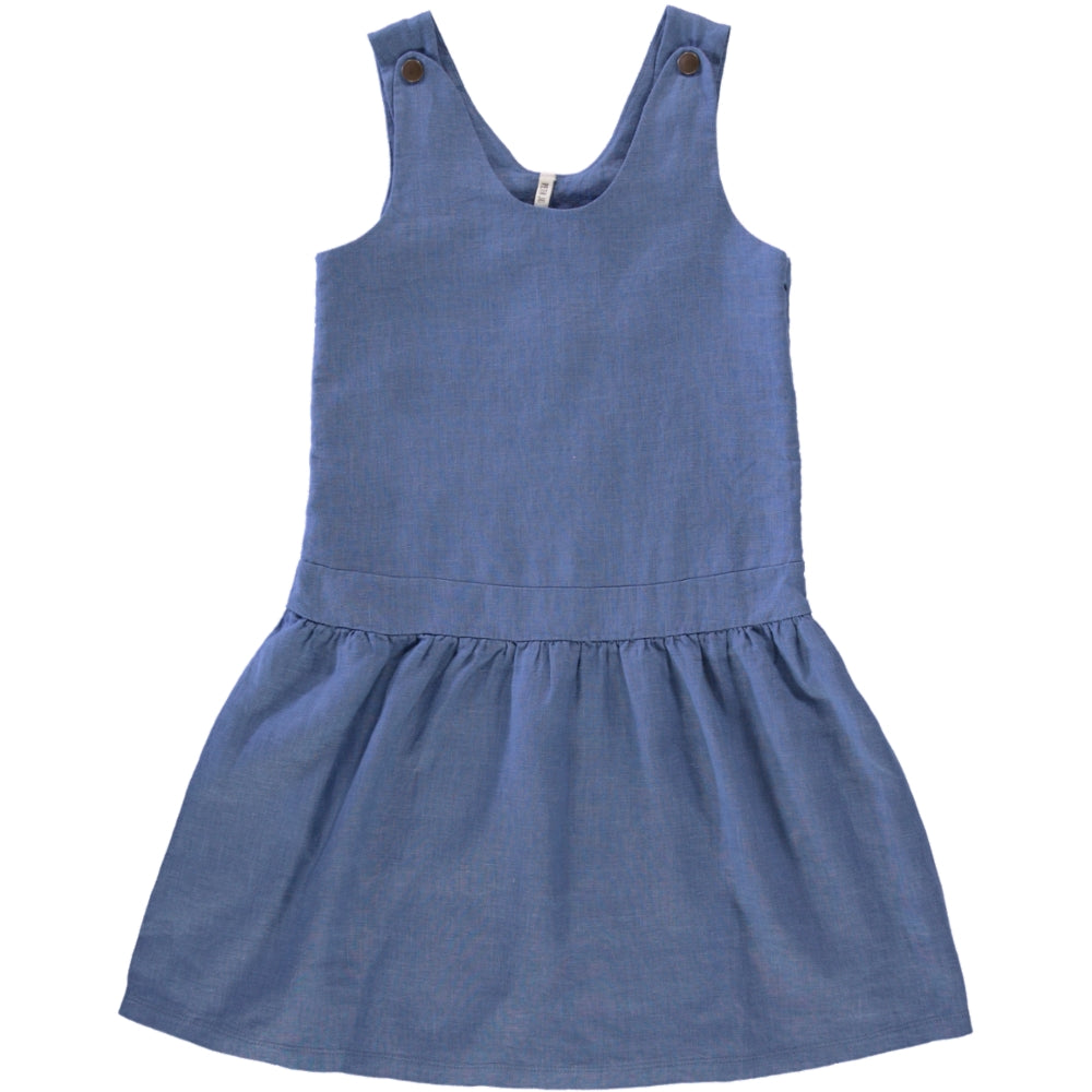 Peach Zeus | Linnen Jurk | Blauw