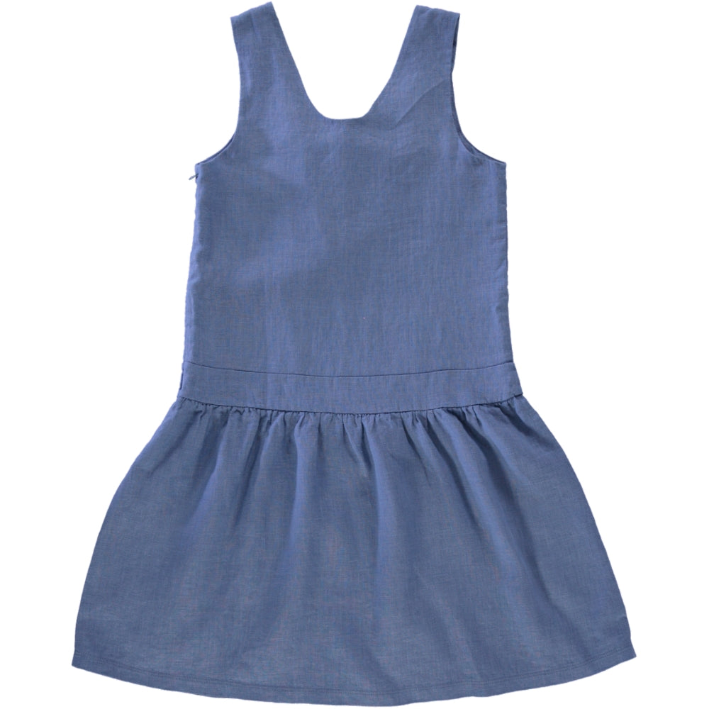 Peach Zeus | Linnen Jurk | Blauw