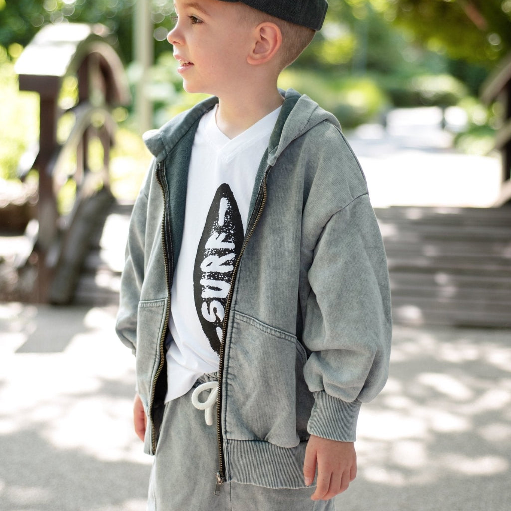Minikid | Vest met capuchon | Grijs