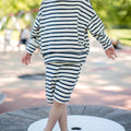 Minikid | Short | korte broek | Wit met blauwe streep