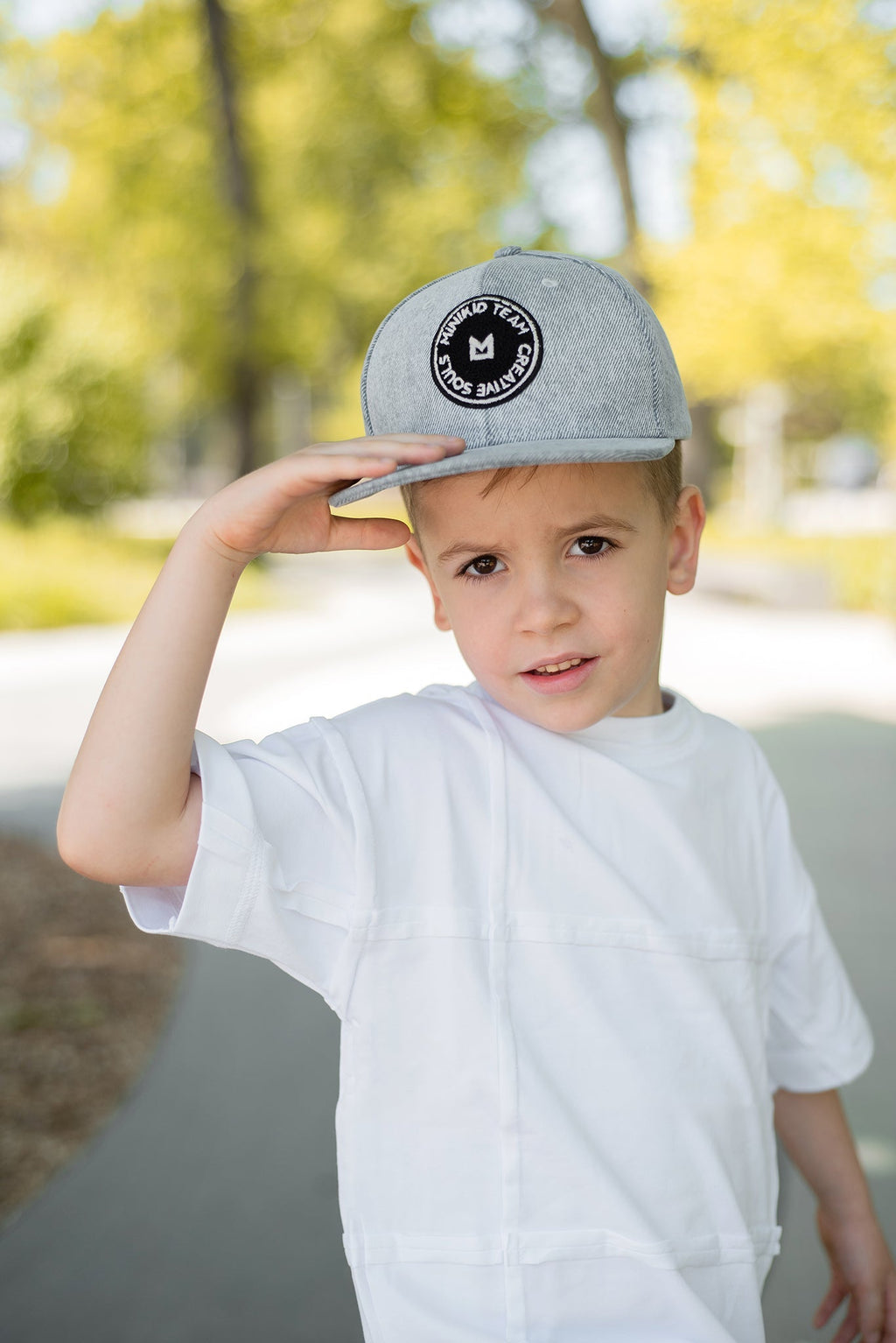 Minikid | Wit T-shirt | Baggy shirt | Jongens | met ruit