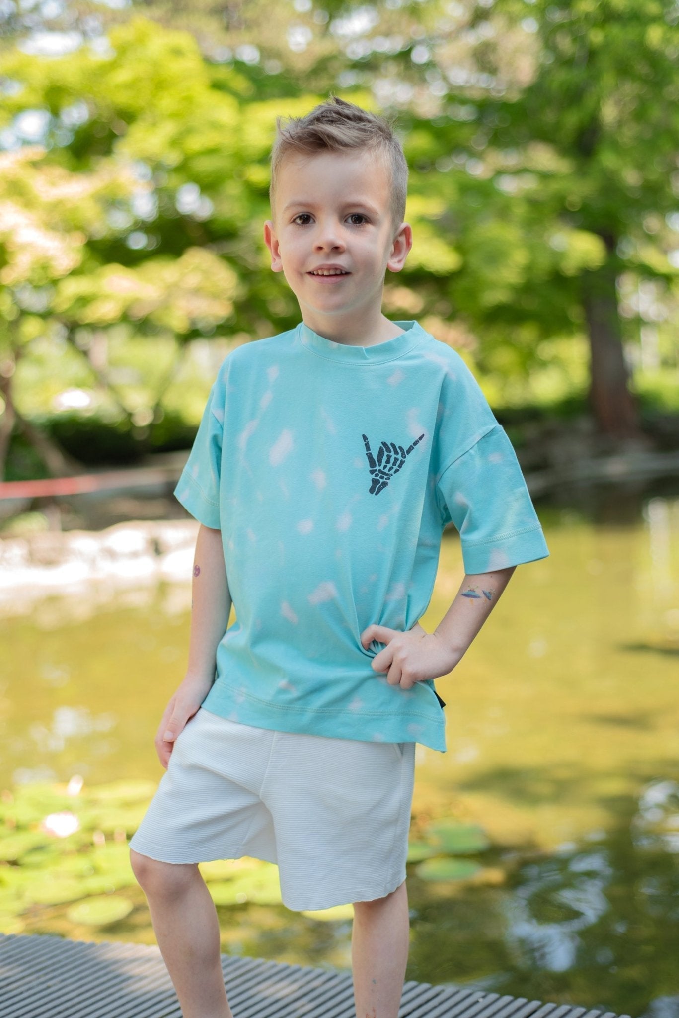Minikid | T-Shirt | Kindershirt | Blauw met Wit