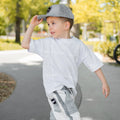 Minikid | Wit T-shirt | Baggy shirt | Jongens | met ruit
