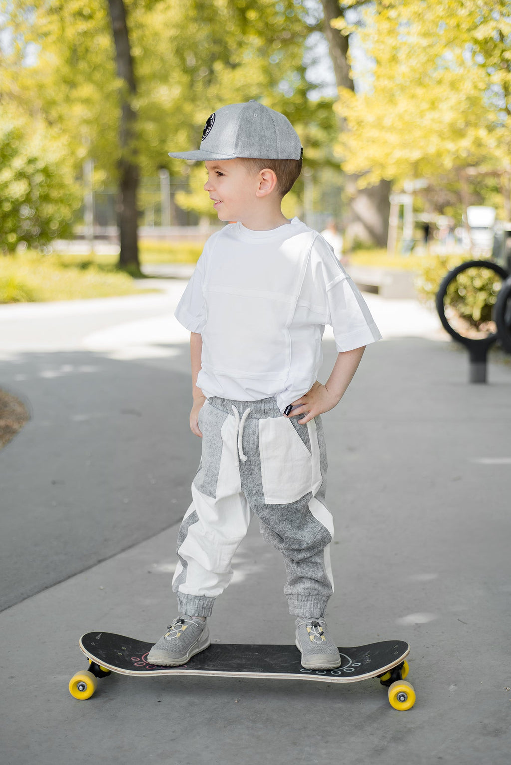 Minikid | Wit T-shirt | Baggy shirt | Jongens | met ruit