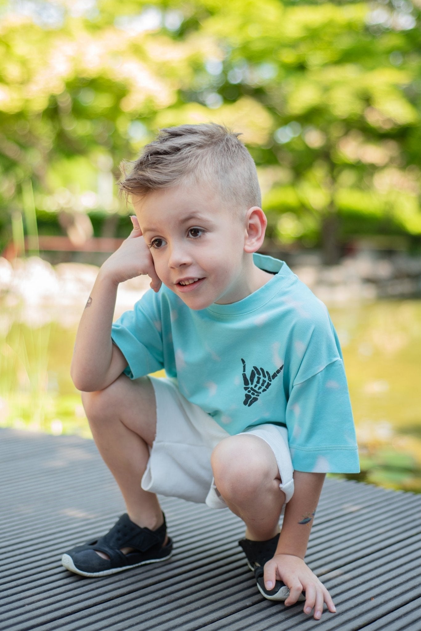 Minikid | T-Shirt | Kindershirt | Blauw met Wit