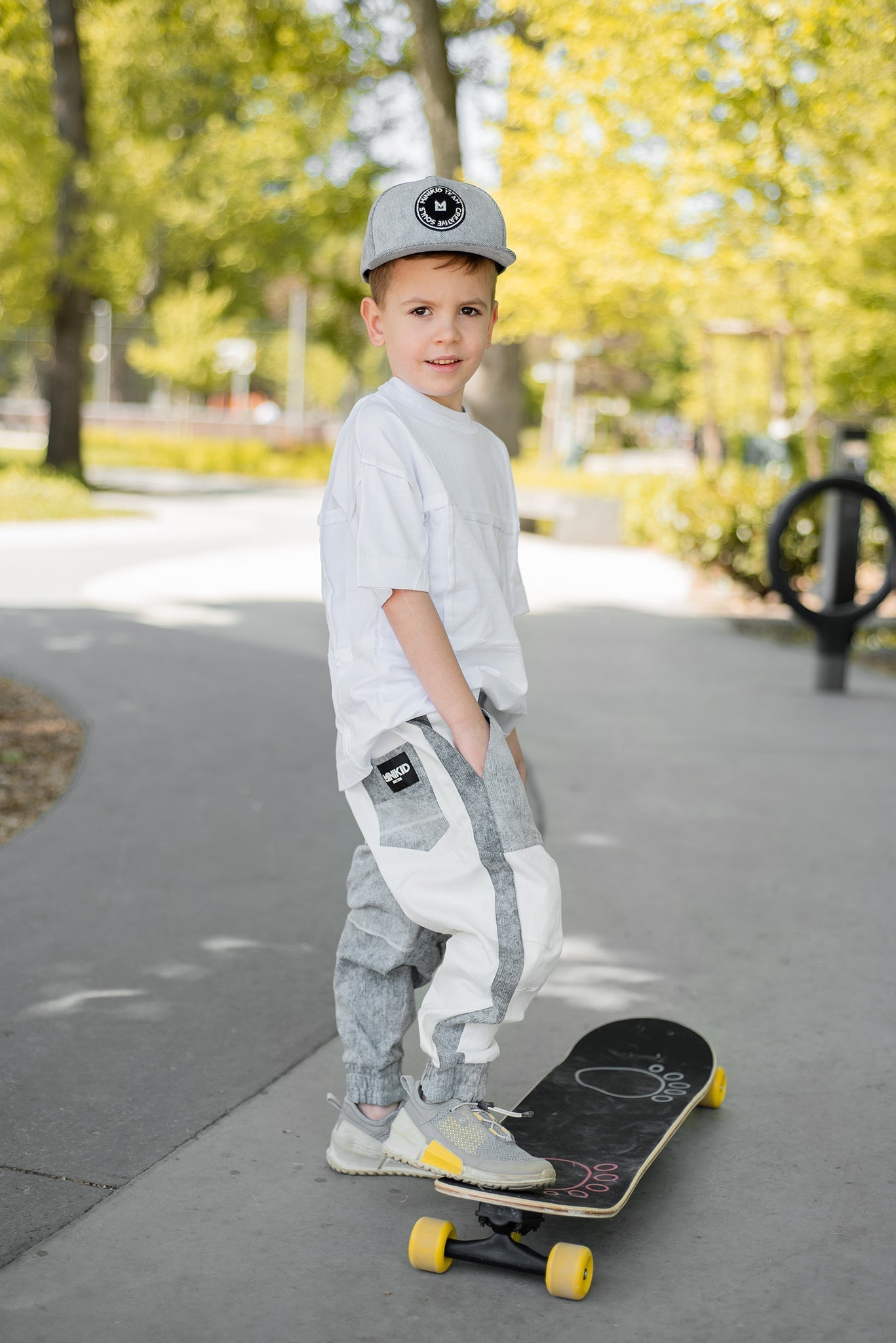 Minikid | Wit T-shirt | Baggy shirt | Jongens | met ruit