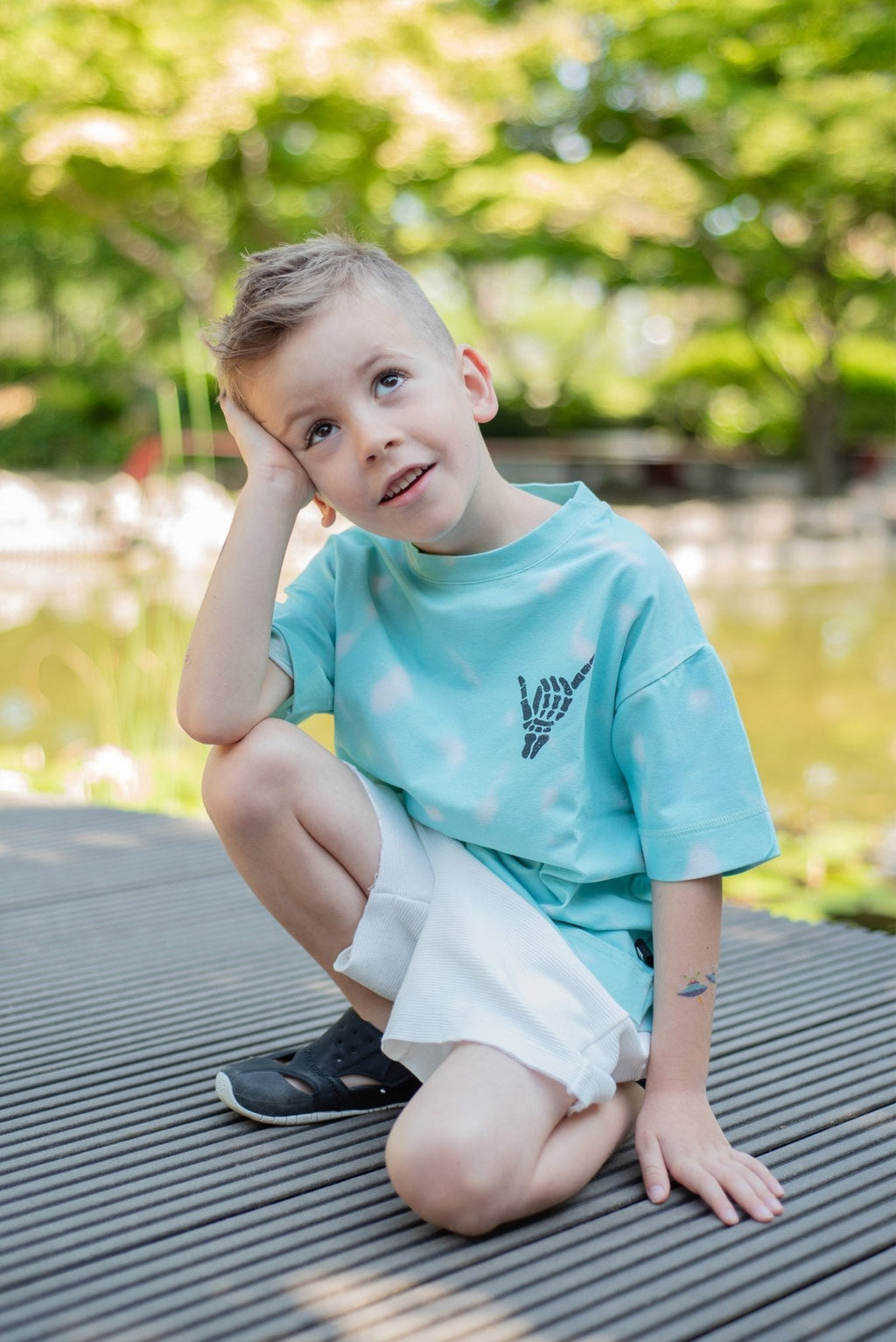 Minikid | T-Shirt | Kindershirt | Blauw met Wit