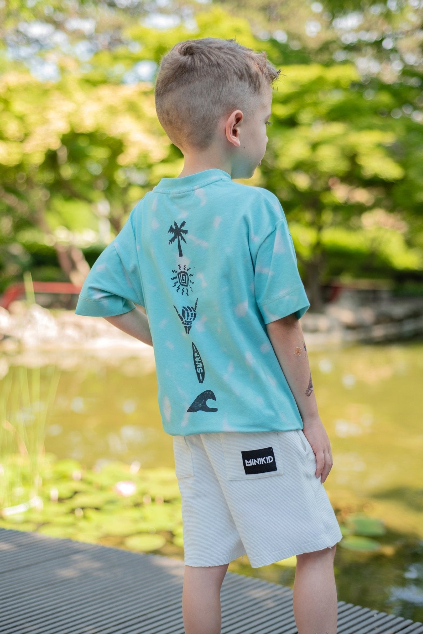 Minikid | T-Shirt | Kindershirt | Blauw met Wit